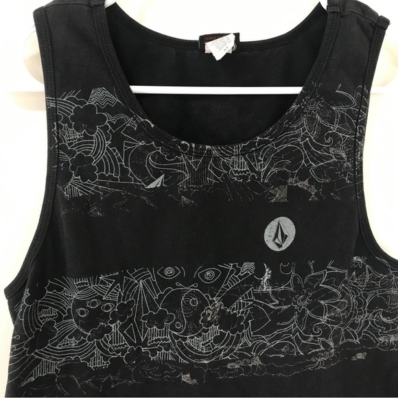 Volcom mens black novelty print tank top - Picture 3 of 9